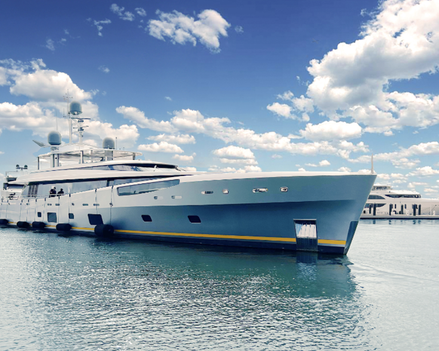 Superyachts like this one will be on display at the Boat Show.